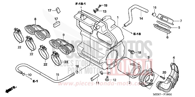 AIR CLEANER (1) for CBF600S ABS EMERGENCY RED METALLIC (R311) from 2006